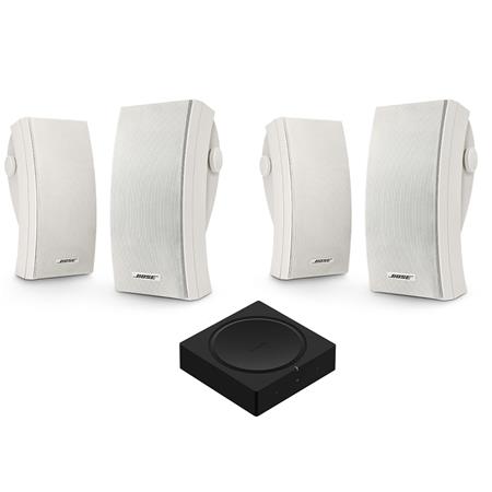 Bibliografi Svig Altid Bose 251 Outdoor Environmental Speakers, White, 2 Sets with Sonos 2.1  Amplifier 24644 K2