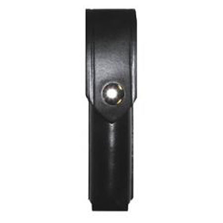 Boston Leather 5573LD-1 Closed Top Flashlight Holder Plain Black Nickel Snaps