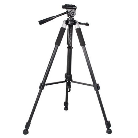 Bower 58 Hd 3 Section Aluminum Tripod With 3 Way Pan Head Black Vt5800