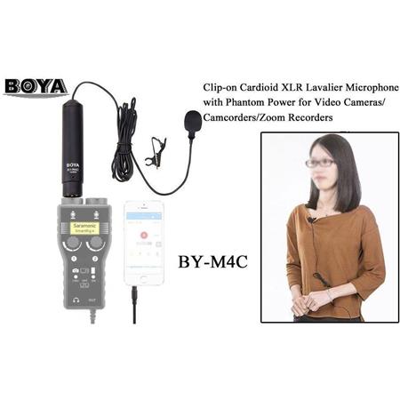 BOYA BY-M8C XLR Cardioid Lavalier Clip-on Condenser Microphone for Camera Camcorder Audio Recorder 