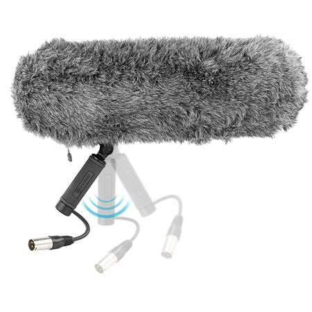 BOYA Shotgun Microphone Blimp Windshield Suspension System Microphone Cover Vibration Protection with XLR Cable for 20-22mm Diameter Shotgun Microphones Compatible with Canon Nikon Camcorder Recorder
