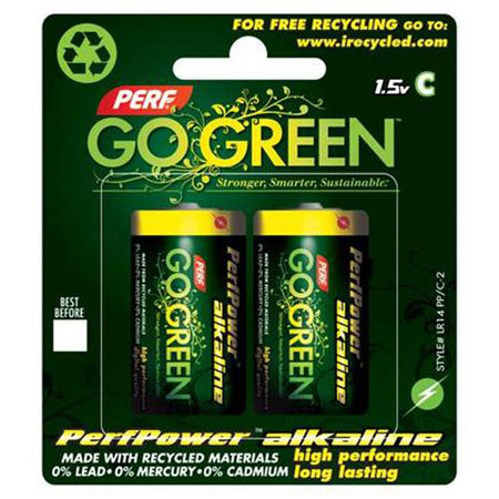 Perf Go Green C Alkaline Batteries Pack Of 2 24003 Perf Go Green C Picture 1 Regular