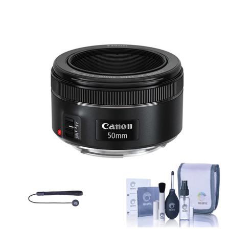 Canon EF 50mm f/1.8 STM Lens - Includes Cleaning Kit, Capleash II