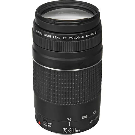 Canon EF 75-300mm F/4-5.6 III Autofocus Telephoto Zoom Lens