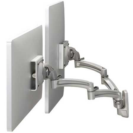 Chief Kontour K2w220 Articulating Dual Display 2l Swing Arm Wall Mount Up To 25lbs Capacity Silver