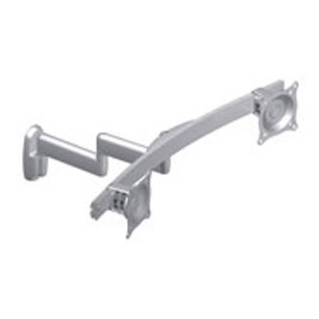 Chief Kwd220 Dual Horizontal Monitor Swing Arm Wall Mount 17 Lbs Load Capacity Silver