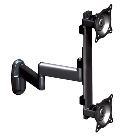 Chief KWD230 Dual Vertical Monitor Swing Arm Wall Mount, Black KWD230B