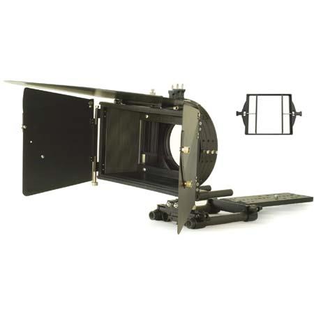 Cavision 5x5 Matte Box with Extra Large Hard Shade, One 5x5 & One Universal Metal Filter Trays, Rods, Film Plate & Rubber Adapter Ring MBR110 MB565U 2 SET