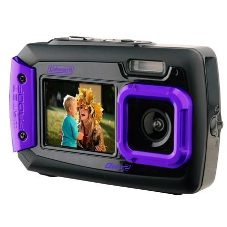 2.7 Back/1.8 Front LCD Dust/Freeze Proof Waterproof to 10 20MP Coleman Duo2 2V9WP Rugged Dual Screen Waterproof Camera Purple 4x Digital Zoom 2.7 Back/1.8 Front LCD Dust/Freeze Proof Waterproof to 10 20MP Coleman Duo2 2V9WP Rugged Dual Screen Waterproof Camera Purple 4x Digital Zoom