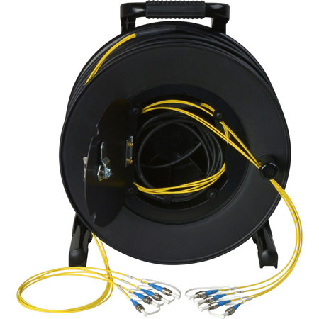 Camplex 1250' 4-CH ST Single-Mode Fiber Tactical Snake on Reel Cable ...