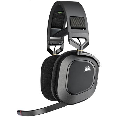 adorama.com | Corsair HS80 RGB WIRELESS Premium Gaming Headset with Spatial Audio, Carbon