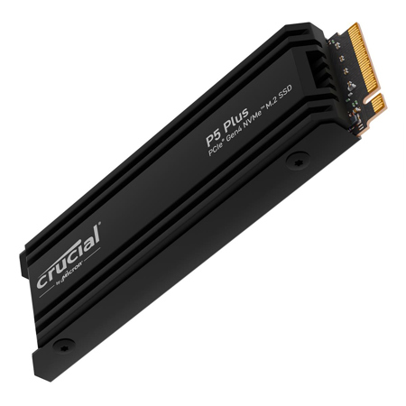Crucial P5 Plus 1TB PCIe Gen4 NVMe M.2 Internal Gaming SSD with Heatsink