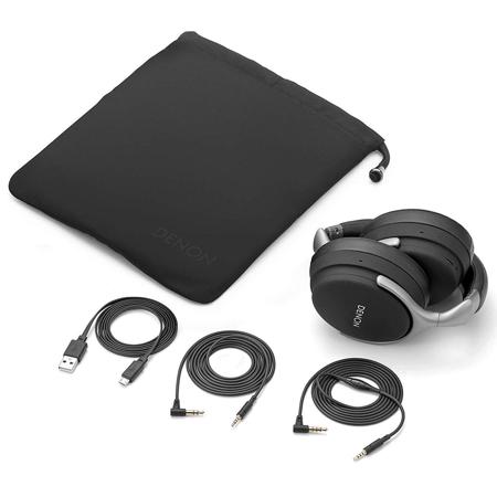 Denon AH-GC25W Over-Ear Wireless Headphones, Dual Mic \u0026 aptX HD Bluetooth,  Black AHGC25WBKEM