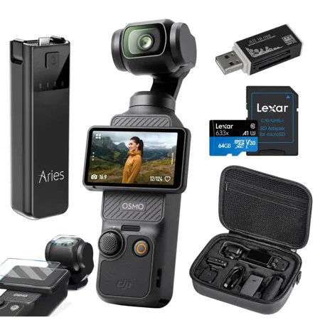 DJ Osmo Pocket 3 Camera + Power Bank, Case, Screen Protector, SD Card & Reader