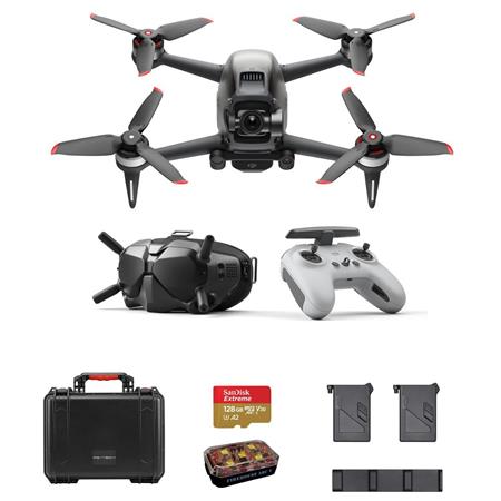 DJI FPV Drone with Fly More Kit, Hard Case, Strobe Light, 128GB