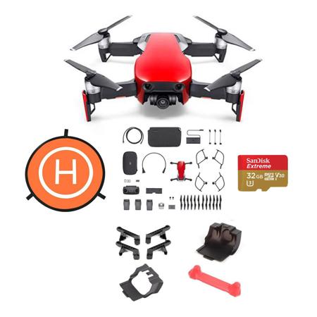 dji mavic air red aerial camera drone bundle