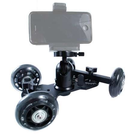 DLC Mini Dolly with Ball Head for DSLRs, Smartphones, Mirrorless Cameras and Video Cameras