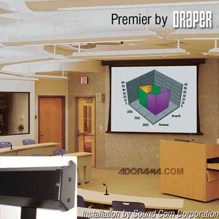 Draper Premier Hdtv Format Electric Wall Or Ceiling Mounted Projection Screen 58x104 119 Diagonal M1300 Matte White