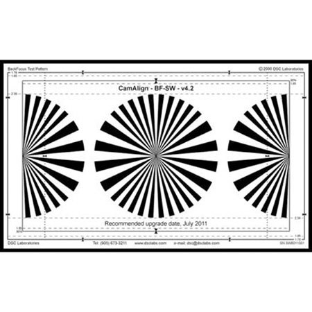 DSC Labs DX 1 BackFocus Calibration Chart CDX1 10W