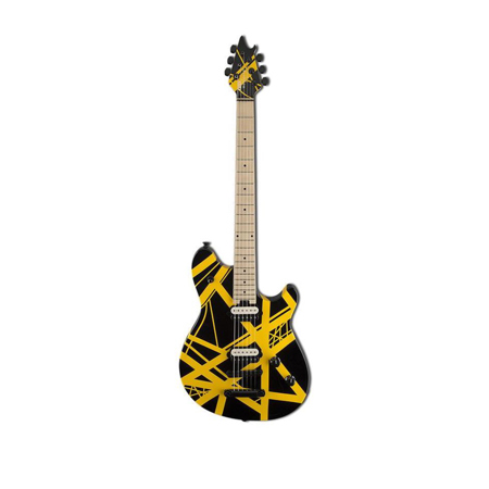 EVH Wolfgang Special Striped Electric Guitar, Black with Yellow Stripes