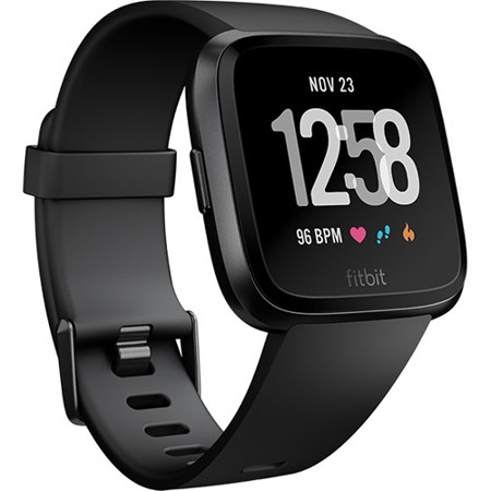 Fitbit Versa Fitness Watch, Black/Black 