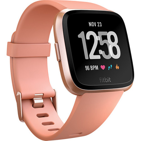 Fitbit Versa Fitness Watch, Peach/Rose 