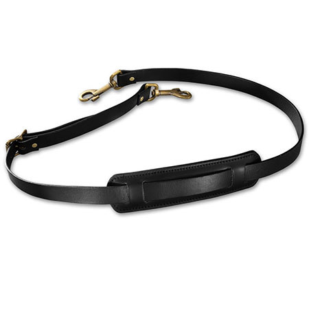 black leather shoulder strap