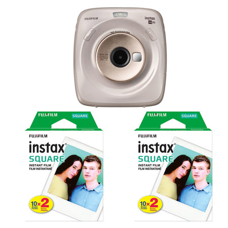 Fujifilm Instax Square Sq Hybrid Instant Camera Beige W 2 Pk Color Film