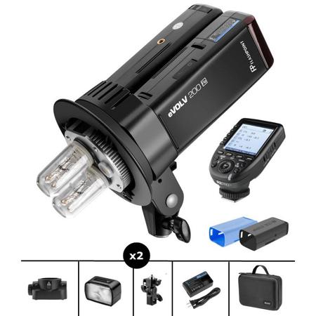 Flashpoint eVOLV 200 TTL Pocket Dual Flash Kit with R2 Pro-C Trigger