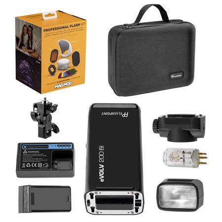 Flashpoint eVOLV 200 TTL R2 Pocket Flash Kit With MagMod Professional Flash Kit