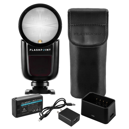 Godox V1 Flashpoint Zoom Li-on X R2 TTL On-Camera Round Flash Speedlight Kit for Pentax
