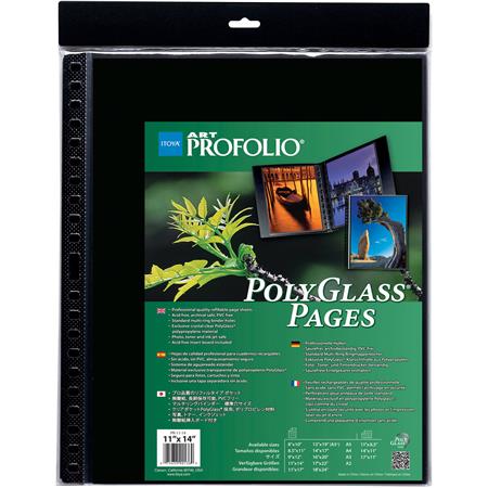 Portfolio by Itoya PR1114 PolyGlass 10-Pack Multi Ring Binder Pages 11x14" 