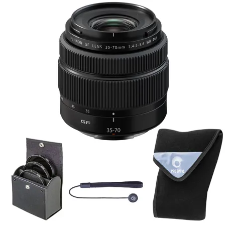 Fujifilm GF 35-70mm f/4.5-5.6 WR Lens, Black, w/62mm Filter Kit