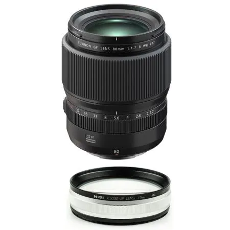 Fujifilm GF 80mm f/1.7 R WR Lens with NiSi Close Up Lens Kit