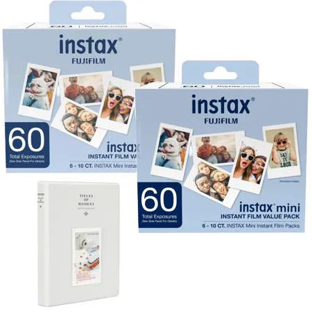 Fujifilm Instax Mini White Instant Film, 120 Exposures, with Photo