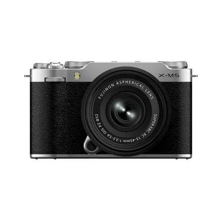 Fujifilm X-M5 Mirrorless Camera with XC 15-45mm f/3.5-5.6 OIS PZ Lens, Silver