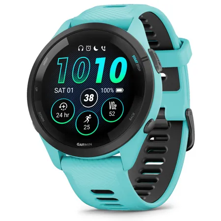 Garmin Forerunner 265 Multisport GPS Smartwatch, Aqua/Black 010
