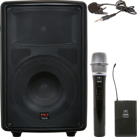 battery operated speaker with microphone