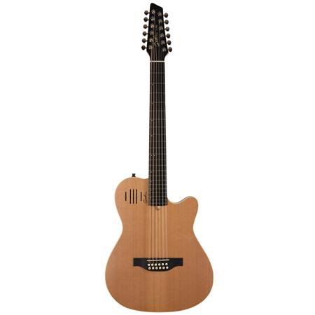 Natural Tuner and Strap Godin A12 2-Chambered Acoustic-Electric 12 String Guitar with Gig Bag
