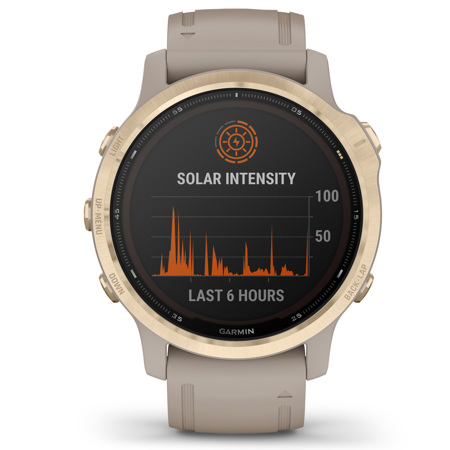 Garmin fenix 6S Pro Solar GPS Smartwatch, Light Gold with Light Sand Band  010-02409-10
