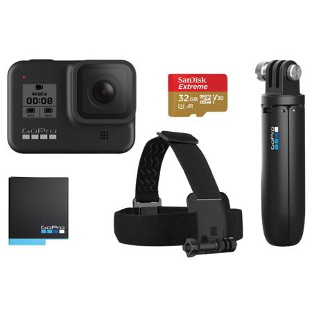 Gopro Hero8 Black Holiday Bundle With Shorty Head Strap Spare