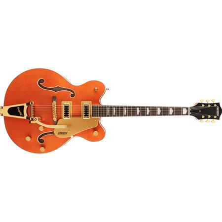 Gretsch G5422TG Electromatic Classic Hollow Body Double-Cut Bigsby Gold  Hardware Electric Guitar, Orange Stain