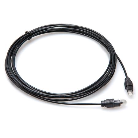 Hosa OPT-102 Toslink Fiber Optic Cable – 2ft, Black, Polished Terminations, Lifetime Warranty