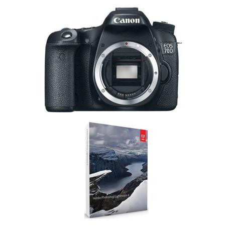 Canon EOS 70D DSLR Camera Body - Black w/Adobe Photoshop Lightroom 6 Software