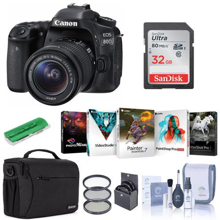 rijm haalbaar identificatie Canon EOS 80D DSLR with 18-55mm STM Lens and Free Accessories 1263C005 A