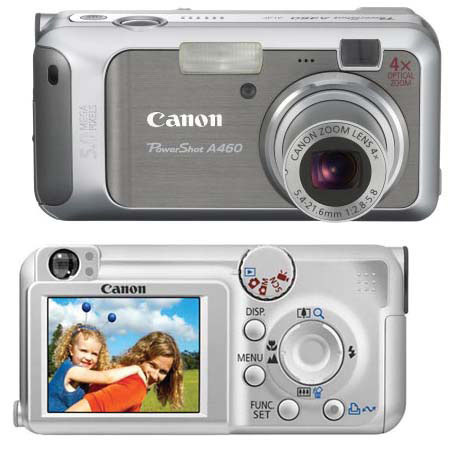 canon powershot a460 point shoot digital camera kit 5 0 megapixel 4x optical 4x digital zoom 2 0 lcd screen silver