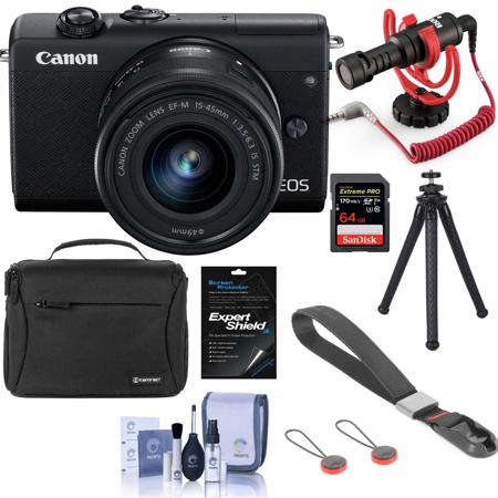 Canon EOS M200 Mirrorless Camera with EF-M 15-45mm Lens, Black With