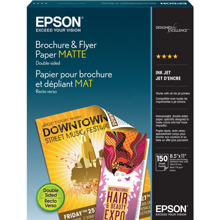 Epson Brochure Matte Photo Paper 8 5x11 150 Sheets Double