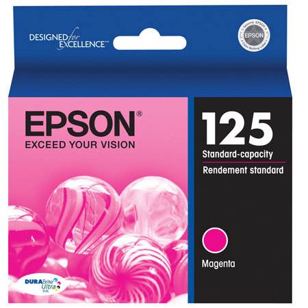 EPSON 125 DURABrite Ultra Ink Standard Capacity Magenta Cartridge (T125320-S) Works with Stylus NX-125, NX-127, NX-130, NX-230, NX-420, NX-530, NX-625, WorkForce WF-320, WF-323, WF-325, WF-520
