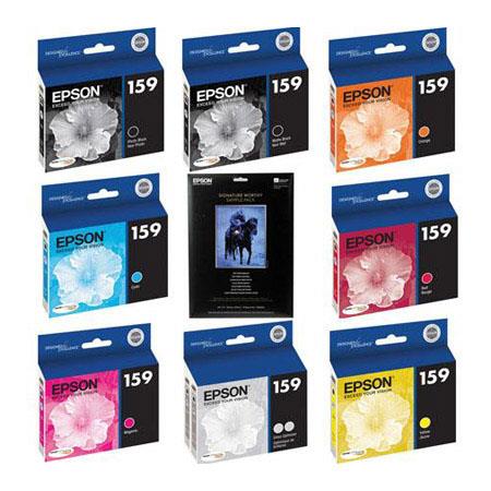 Set of 8 Brand NEW GENUINE Ink Cartridges for Epson Stylus Photo R2000 T159 
